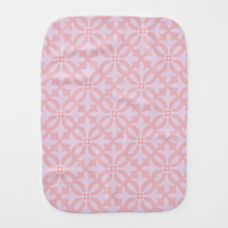 Pink and soft mint geometric pattern baby burp cloth