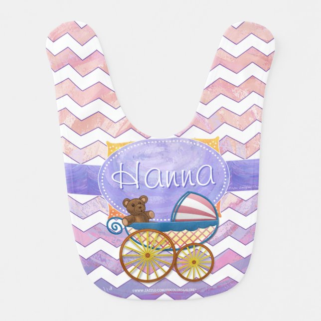 Pink and Stinky Baby Stuff Baby Bib (Front)