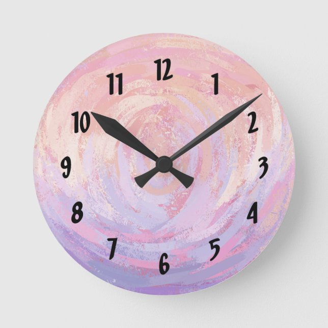 Pink and Stinky Round Clock (Front)