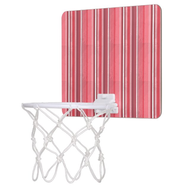Pink and Stinky Stripes Mini Basketball Hoop (Left)