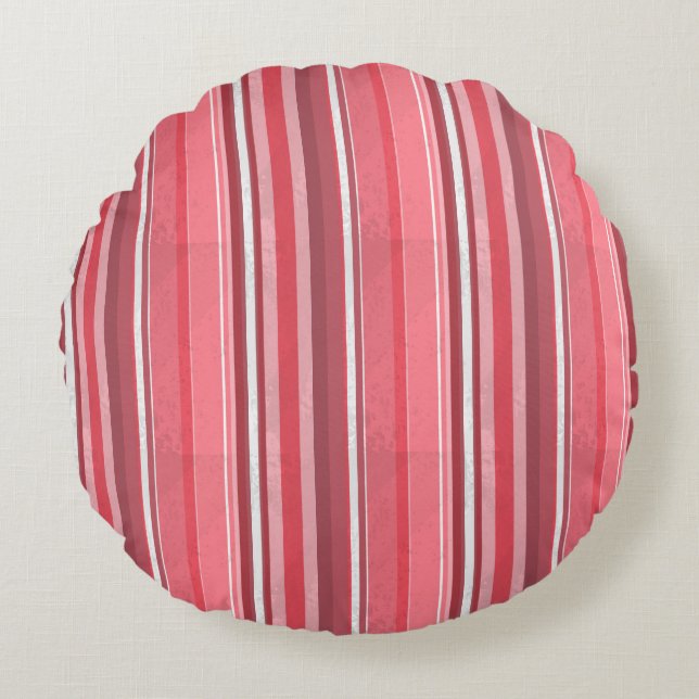 Pink and Stinky Stripes Round Pillow (Front)