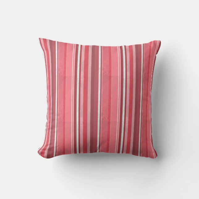 Pink and Stinky Stripes Throw Pillow (Front)