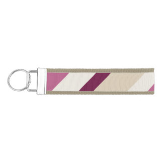 Pink and Tan Wrist Keychain