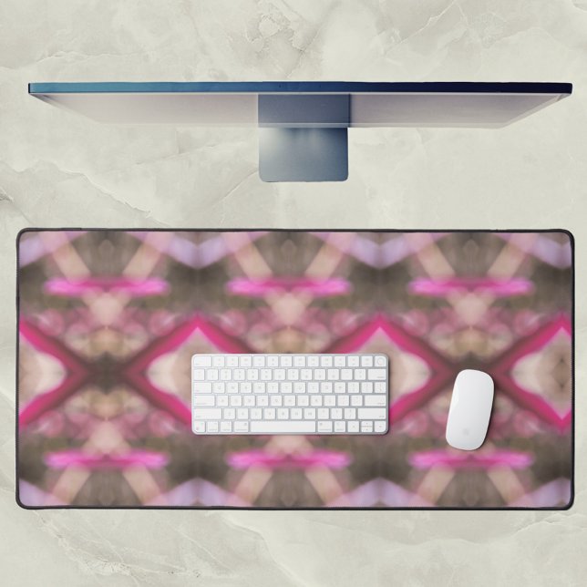 Pink and Taupe Boho Chic Abstract Pattern Desk Mat (Creator Uploaded)