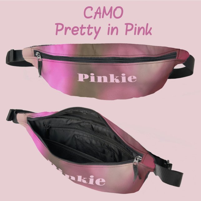 Pink and Taupe Chic Camo Camouflage Fanny Pack (Creator Uploaded)