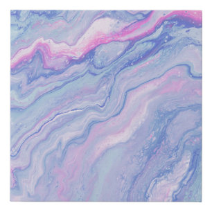 PINK AND TEAL ABSTRACT PAINTING FAUX CANVAS PRINT