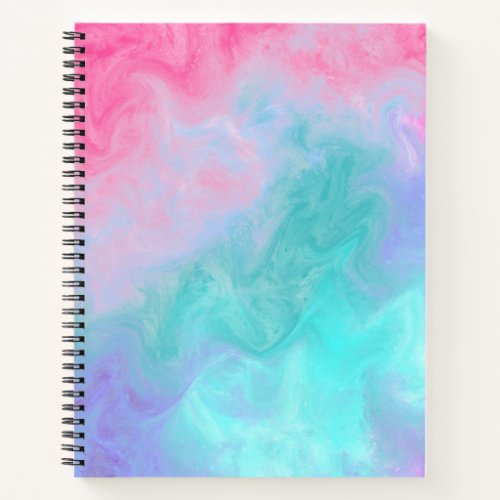 Pink and Teal Abstract Watercolor Notebook