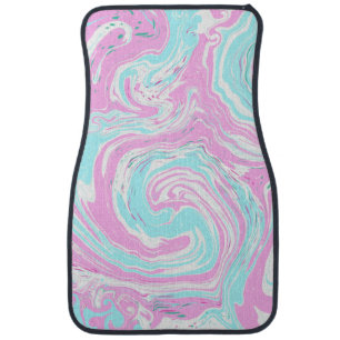 Pink and Teal Blue Cotton Candy Colors Marble Car Floor Mat