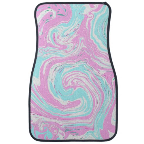 Pink and Teal Blue Cotton Candy Colors Marble    Car Floor Mat