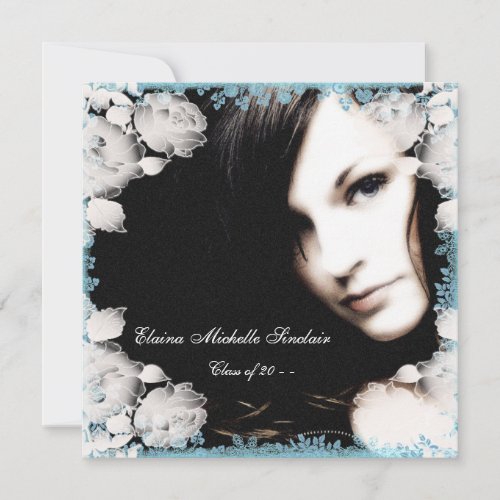 Pink and Teal Blue Girls Photo Graduation Personalized Announcements
