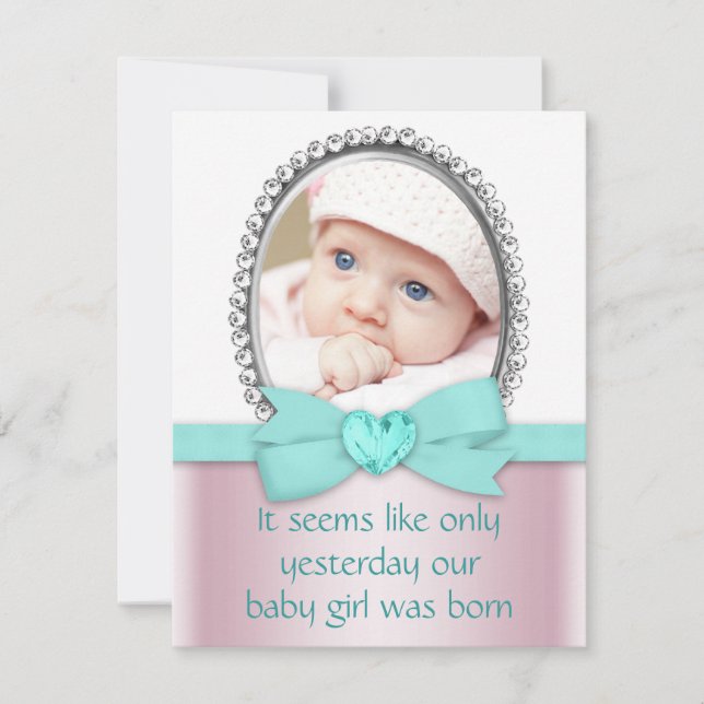 Pink and Teal Blue Sweet 16 Party Invitation (Front)