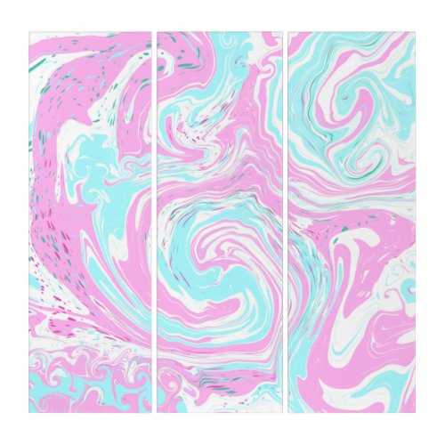 Pink and Teal Blue Swirls Fluid Art Marble Like  