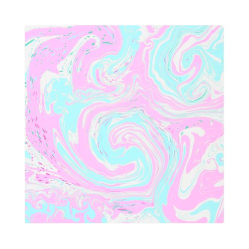 Pink and Teal Blue Swirls Fluid Art Marble Like  