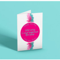 Pink And Teal Cancer Card