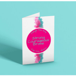 Pink And Teal Cancer Card