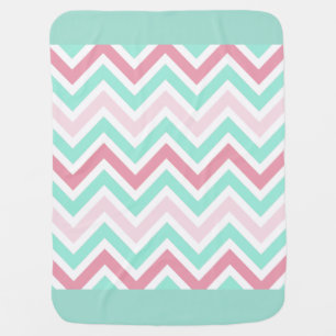 Pink and Teal Chevron Baby Blanket