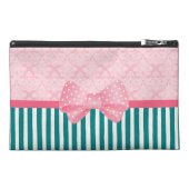 Pink and Teal Damask Stripe Bag (Front)