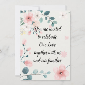 Pink and Teal Floral Invitation