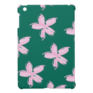 Pink and Teal Floral Pattern iPad mini Case