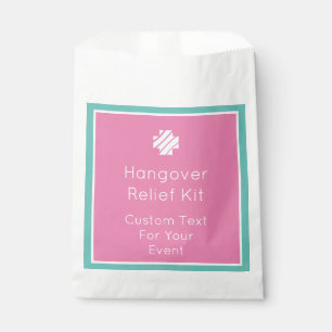 Pink and Teal Hangover Relief Kit Favor Bags