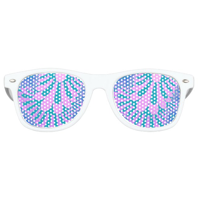 Pink and Teal Loop Retro Sunglasses (Front)