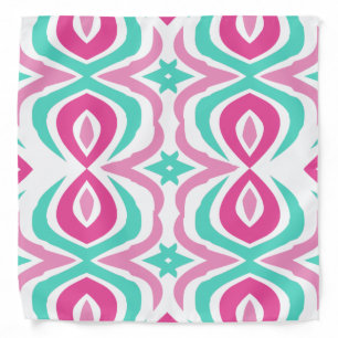 Pink and Teal Pattern Bandana