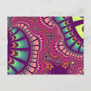 Pink and Teal Rainbow Remix Postcard