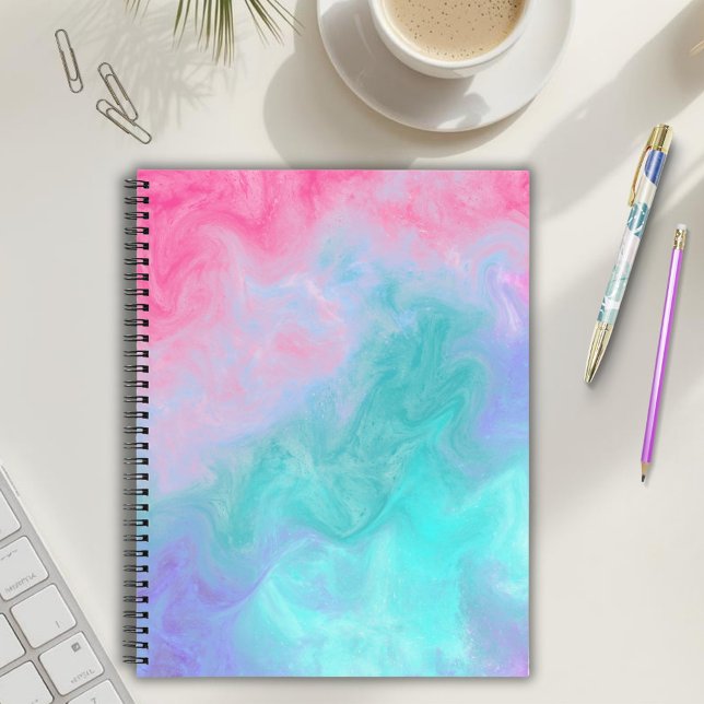 Pink and Teal Watercolor Notebook (Creator Uploaded)