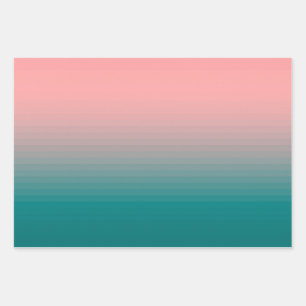 Pink and Teal Wrapping Paper Sheets