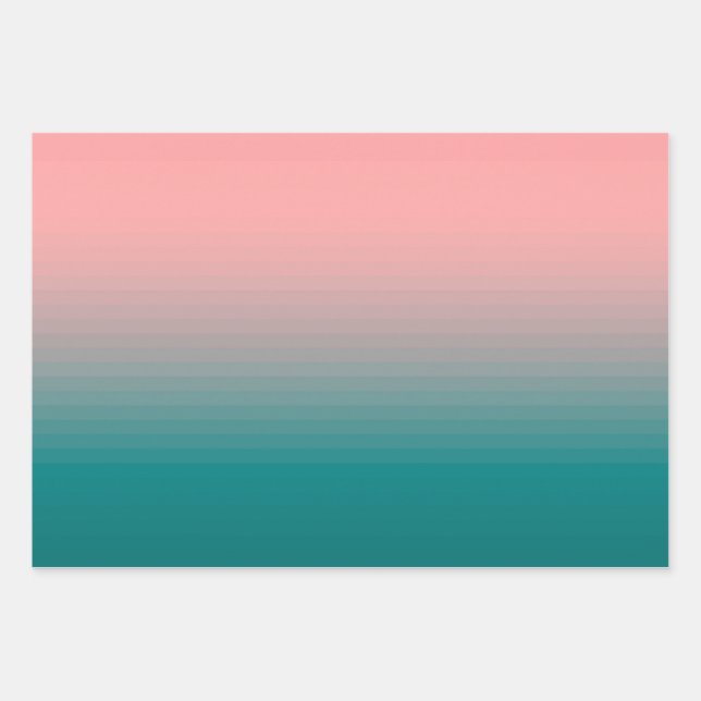Pink and Teal  Wrapping Paper Sheets (Front)