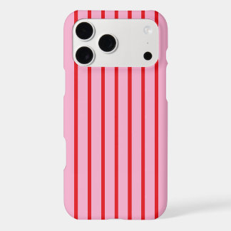 Pink and Thin Red Stripes iPhone 17 Pro Max Case