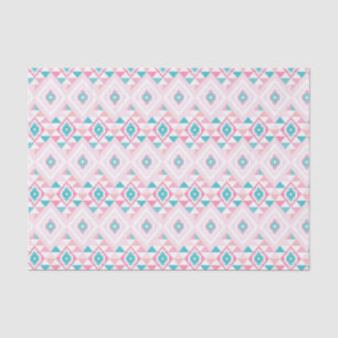 Pink and Turqoise Geometric Aztec Pattern Tissue Paper