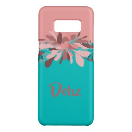 Pink and Turqoise Tropical Flower | Personalized Case-Mate Samsung Galaxy S8 Case