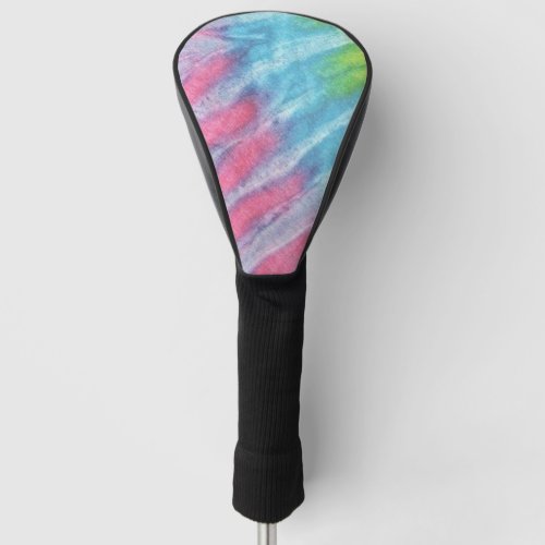 Pink and Turquoise Blue Tie Dye Golf Head Cover