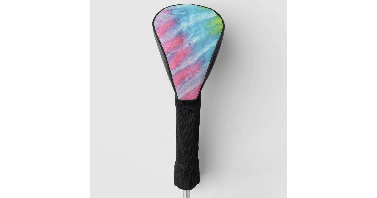Pink and Turquoise Blue Tie Dye Golf Head Cover Zazzle