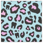Pink and turquoise Dental leopard print Fabric