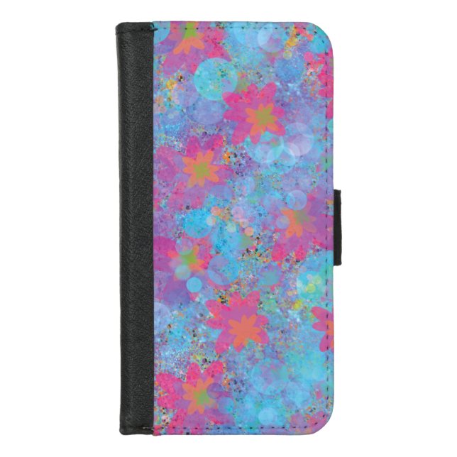 Pink and Turquoise Dream iPhone Wallet Case (Front)