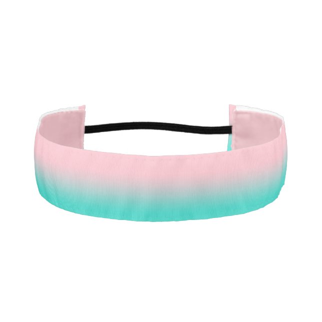 Pink and Turquoise Ombre Athletic Headband (Front)