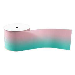 Pink and Turquoise Ombre Grosgrain Ribbon