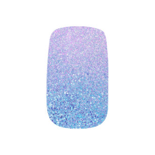 Pink and Turquoise Ombre Shimmer Minx Nail Art