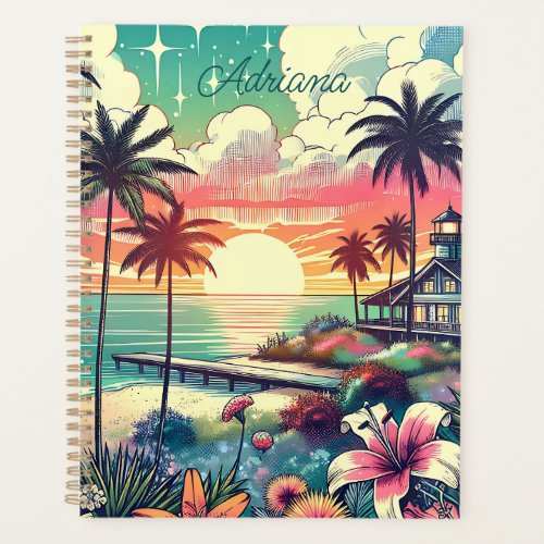 Pink and Turquoise Paradise  Beach Art Planner