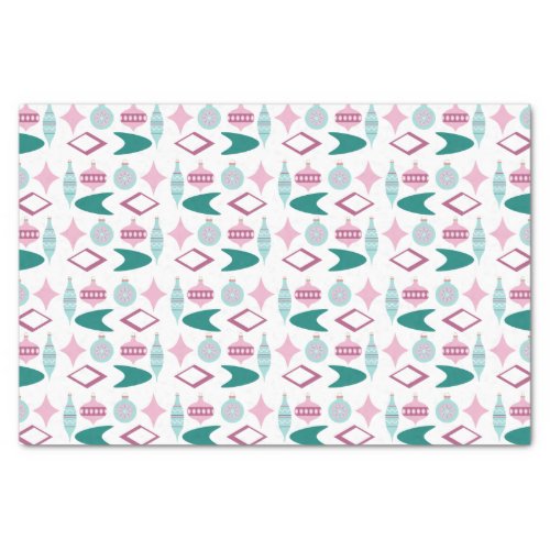 Pink and Turquoise Retro Christmas Ornaments  Tissue Paper