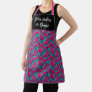 Pink and Turquoise Rose Floral Pattern Apron