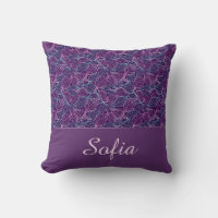 Pink and turquoise stylized leaves purple Pattern