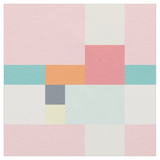 pink and turquoise vintage square pattern fabric