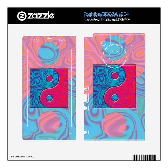 Pink and Turquoise Yin Yang Symbol Skins For Toshiba REGZA