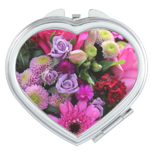 Pink and Violet Bouquet Photo Compact Mirror
