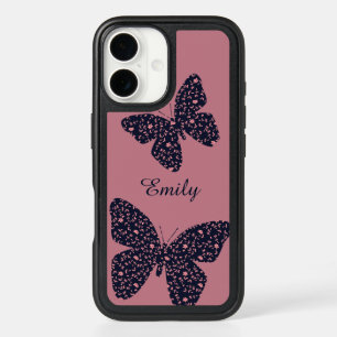 Pink and Violet Floral Butterfly iPhone 16 Case
