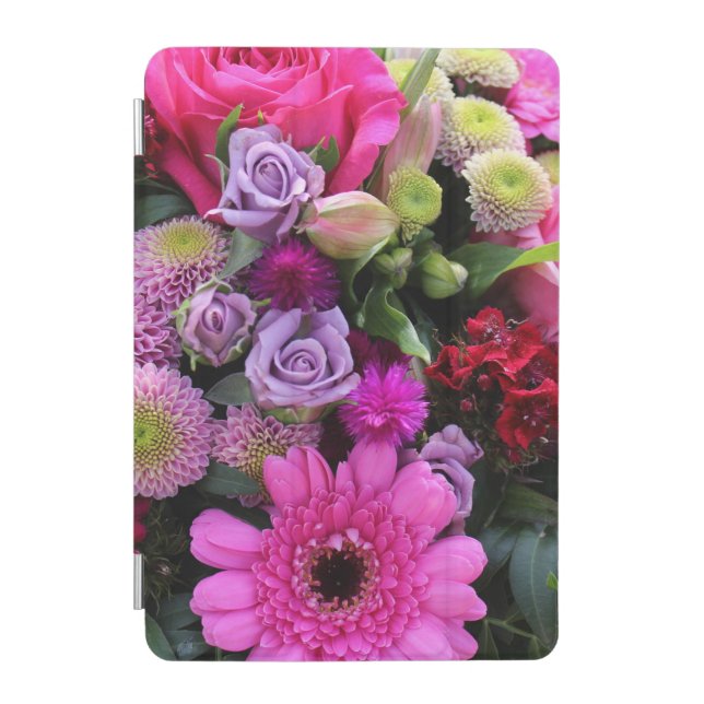 Pink and Violet Flower Bouquet Photo iPad Mini Cover (Front)
