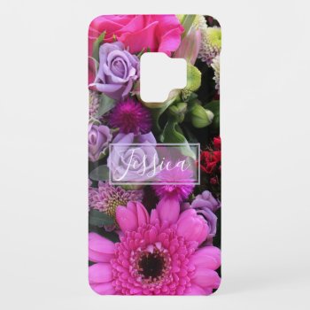 Pink And Violet Flowers Personalised Case-mate Samsung Galaxy S9 Case by MissMatching at Zazzle